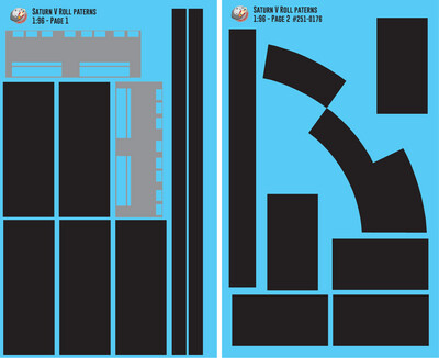 Estes Saturn V Roll Pattern 1/96 Scale Decals