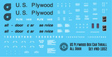 HO Scale - US Plywood All Door Box Car Decals