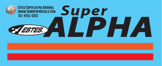 Estes Super Alpha Original Decal Set