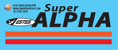 Estes Super Alpha BT80 Decal Set