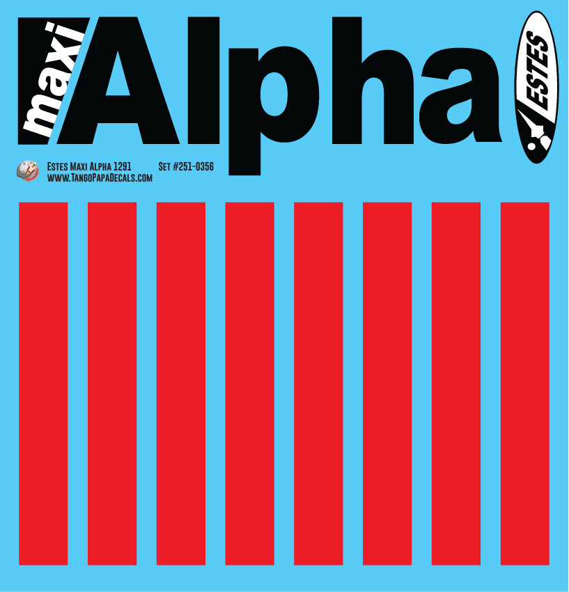Estes Maxi Alpha 1291 Decal Set