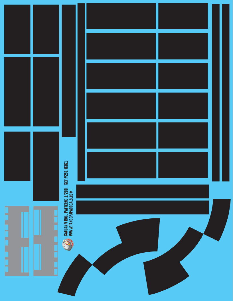 Estes Saturn V Roll Pattern 1/200 Scale Decals