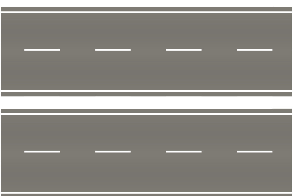 Easy Streets HO - Medium Asphalt-10in Dashed White Line