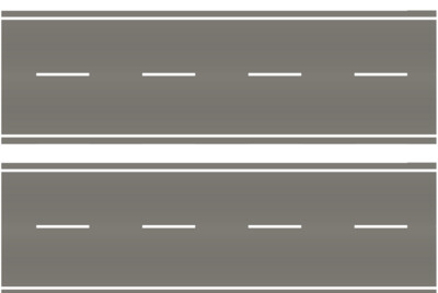 Easy Streets HO - Medium Asphalt-10in Dashed White Line