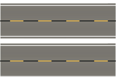 Easy Streets HO - Medium Asphalt-10in Dashed Yellow Black Line