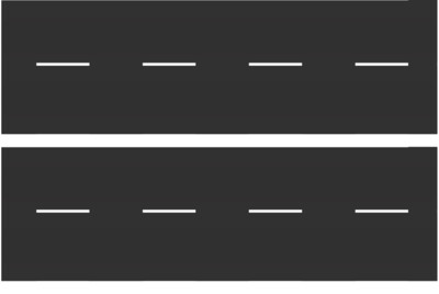 Easy Streets HO - Fresh Asphalt-10in Dashed White Line No Fog