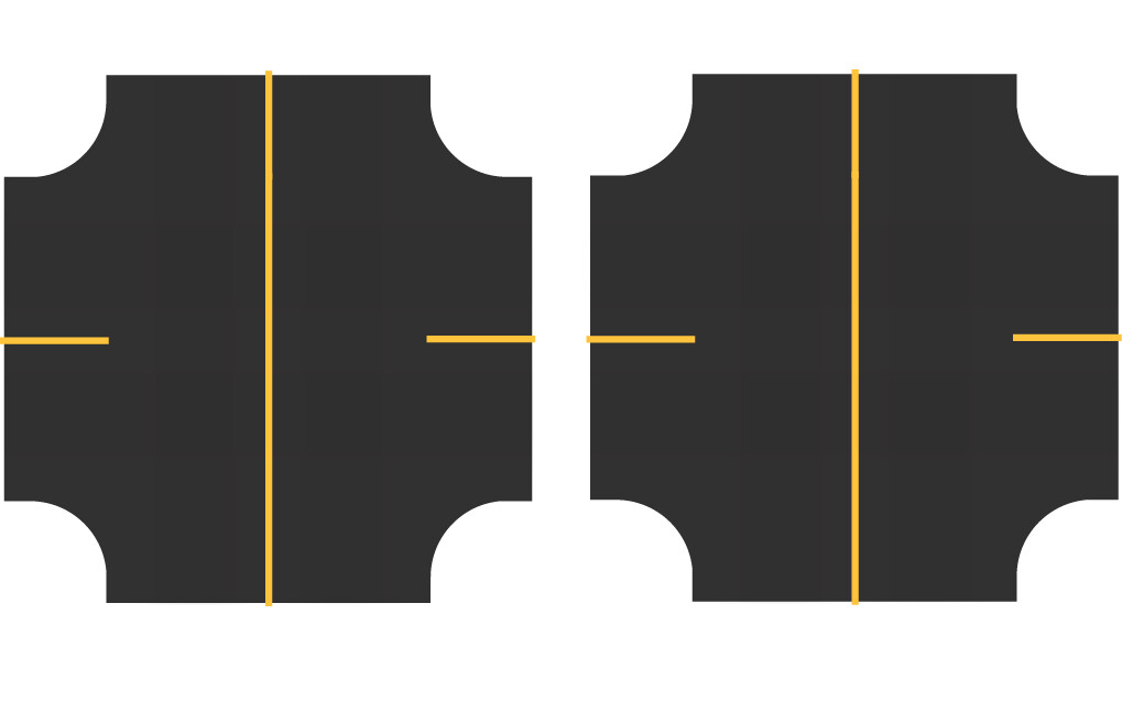 Easy Streets HO - Fresh Asphalt-4 Way Intersection Solid Yellow 2 Stop No Fog