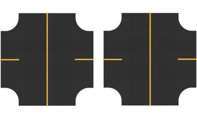 Easy Streets HO - Fresh Asphalt-4 Way Intersection Solid Yellow 2 Stop No Fog