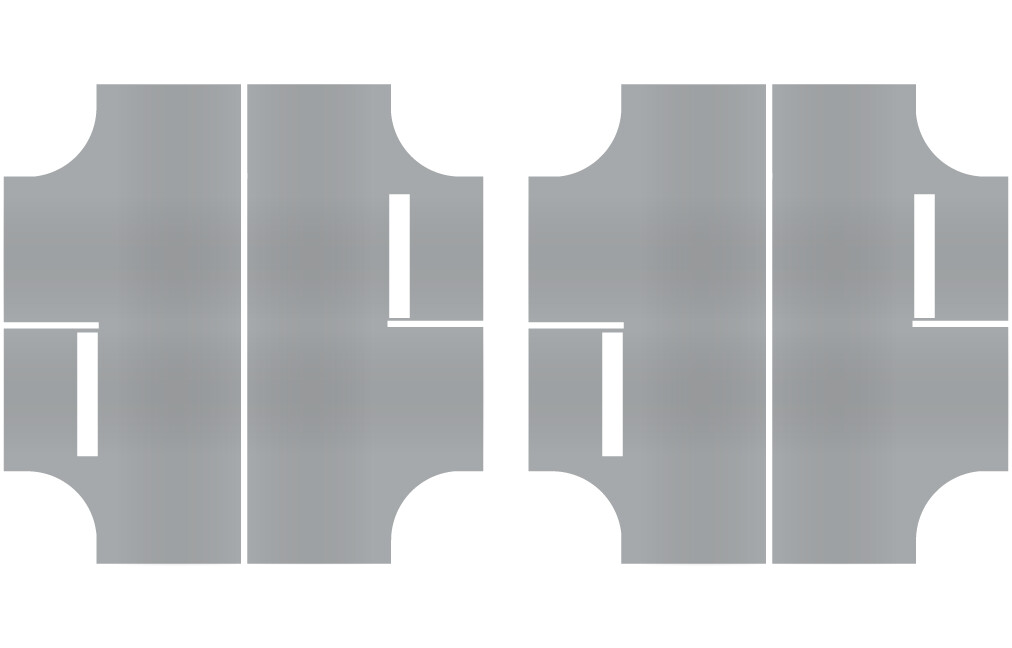 Easy Streets HO - Aged Asphalt-4 Way Int 2 Stop Solid White Line