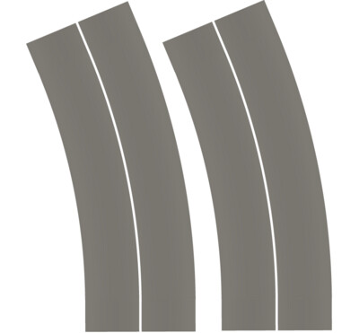 Easy Streets HO - Medium Asphalt-Broad Curve-Solid White No Fog