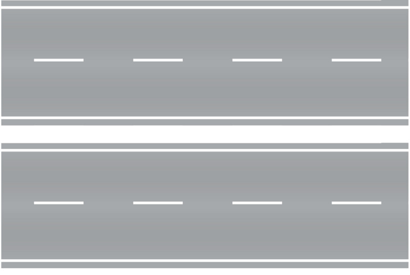 Easy Streets HO - Aged Asphalt-10in Dashed White Line