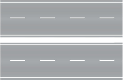 Easy Streets HO - Aged Asphalt-10in Dashed White Line