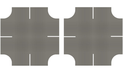 Easy Streets HO - Medium Asphalt-4 Way Intersection Solid White 4 Stop No Fog