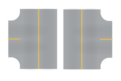 Easy Streets HO - Aged Asphalt-3 Way Intersection Solid Yellow Line No Fog