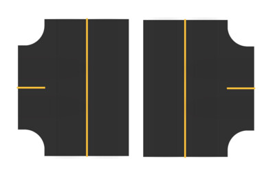 Easy Streets HO - Fresh Asphalt-3 Way Intersection Solid Yellow Line No Fog