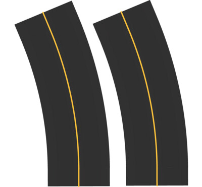 Easy Streets HO - Fresh Asphalt-Broad Curve-Solid Yellow No Fog