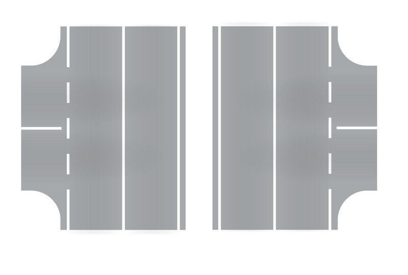 Easy Streets HO - Aged Asphalt-3 Way Intersection Solid White Line