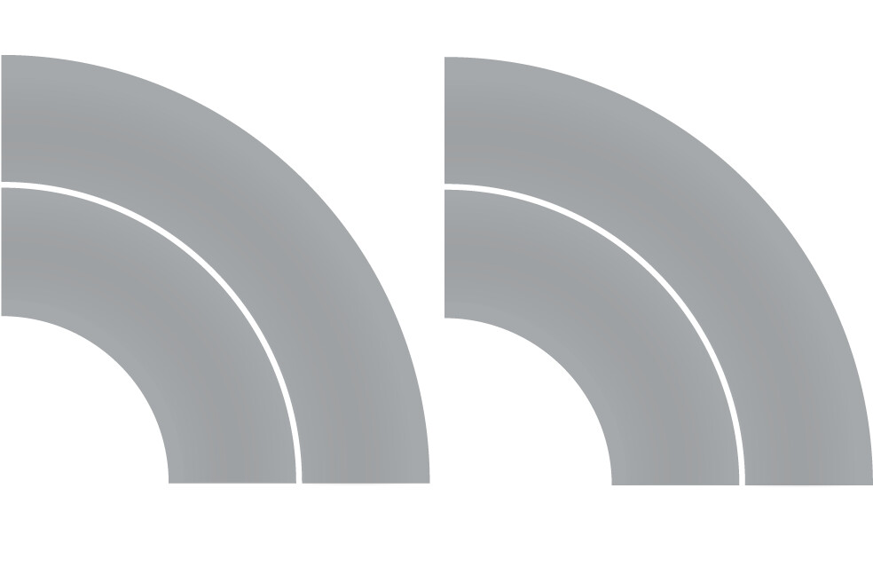 Easy Streets HO - Aged Asphalt-Tight Curve-Solid White No Fog