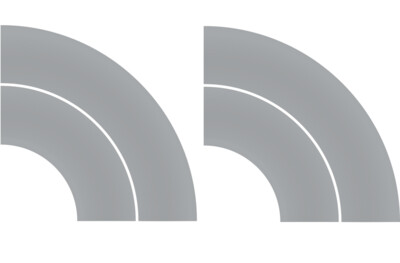Easy Streets HO - Aged Asphalt-Tight Curve-Solid White No Fog