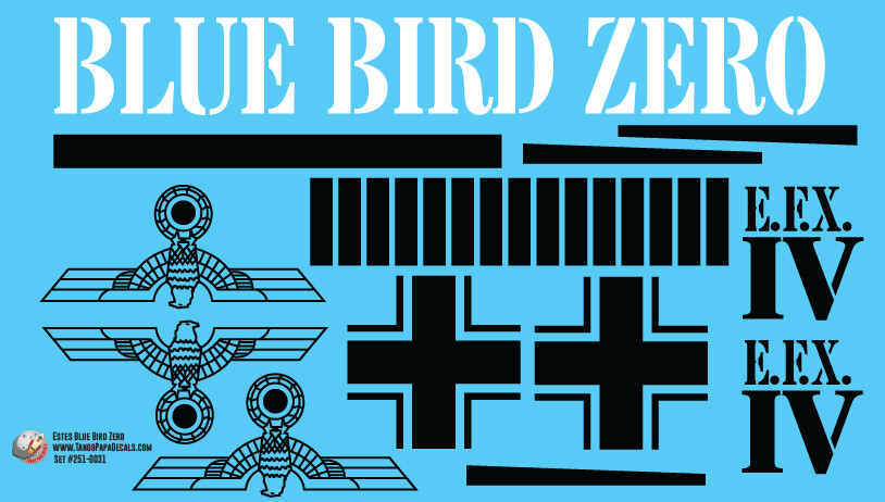 Estes Blue Bird Zero Decals