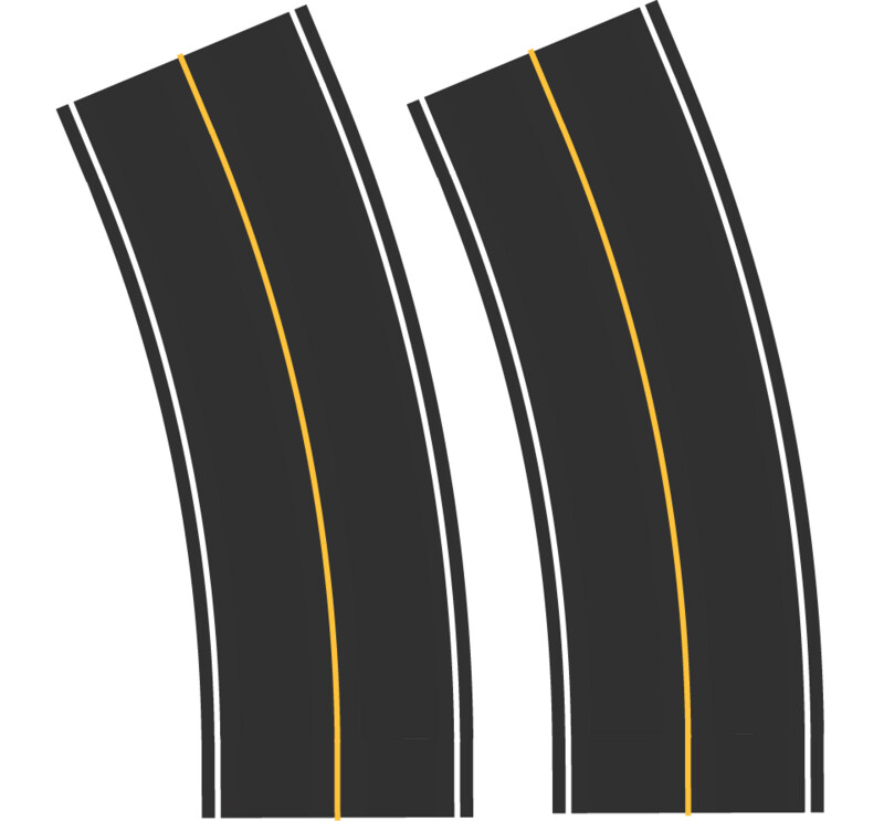 Easy Streets HO - Fresh Asphalt-Broad Curve-Solid Yellow