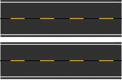 Easy Streets HO - Fresh Asphalt-10in Dashed Yellow Black Line