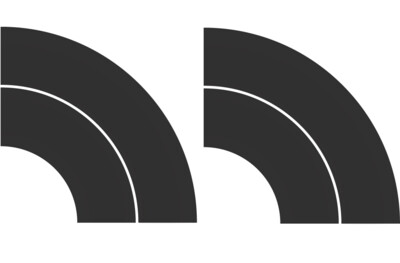 Easy Streets HO - Fresh Asphalt-Tight Curve-Solid White No Fog