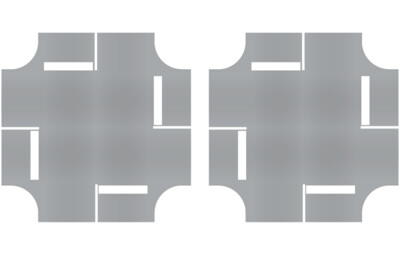 Easy Streets HO - Aged Asphalt-4 Way Int 4 Stop Solid White Line
