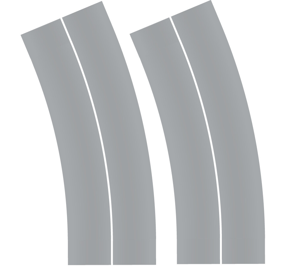 Easy Streets HO - Aged Asphalt-Broad Curve-Solid White No Fog