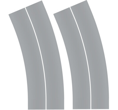 Easy Streets HO - Aged Asphalt-Broad Curve-Solid White No Fog
