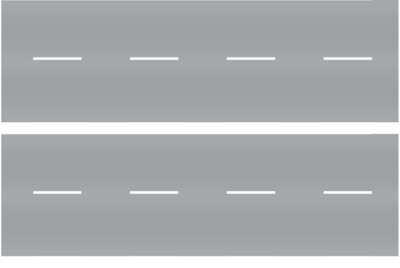 Easy Streets HO - Aged Asphalt-10in Dashed White Line No Fog