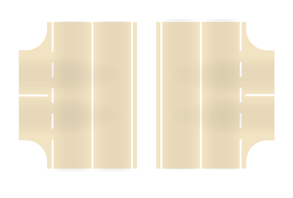 Easy Streets HO - Aged Concrete-3 Way Intersection Solid White Line
