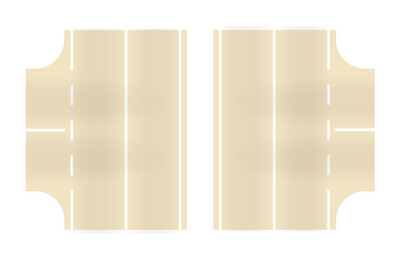 Easy Streets HO - Aged Concrete-3 Way Intersection Solid White Line