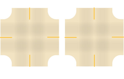 Easy Streets HO - Aged Concrete-4 Way Intersection Solid Yellow 4 Stop No Fog