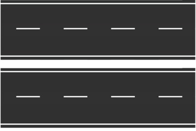 Easy Streets HO - Fresh Asphalt-10in Dashed White Line