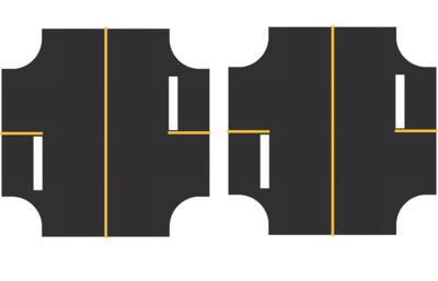 Easy Streets HO - Fresh Asphalt-4 Way Int 2 Stop Solid Yellow Line