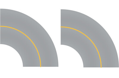 Easy Streets HO - Aged Asphalt-Tight Curve-Solid Yellow No Fog