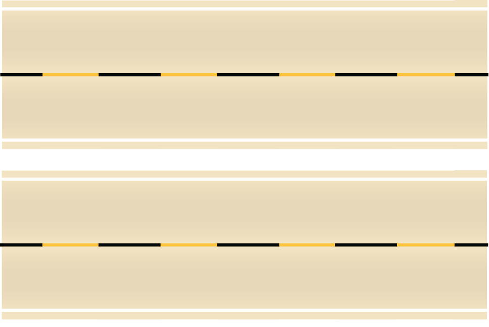 Easy Streets HO - Aged Concrete-10in Dashed Yellow Black Line