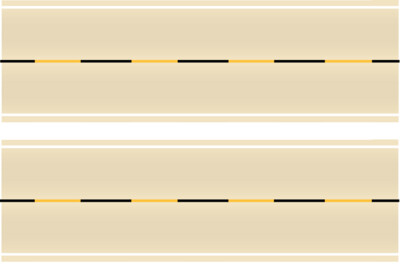 Easy Streets HO - Aged Concrete-10in Dashed Yellow Black Line