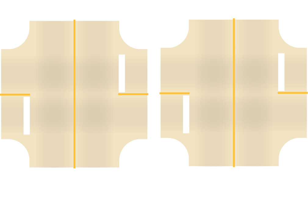 Easy Streets HO - Aged Concrete-4 Way Int 2 Stop Solid Yellow Line