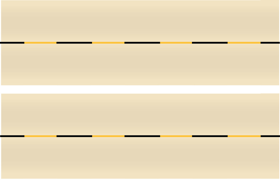Easy Streets HO - Aged Concrete-10in Dashed Yellow Black Line No Fog