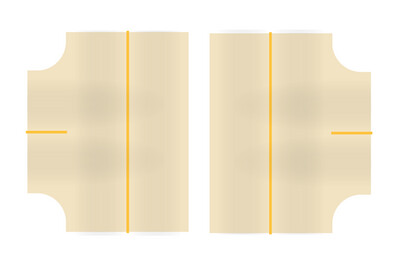 Easy Streets HO - Aged Concrete-3 Way Intersection Solid Yellow Line No Fog