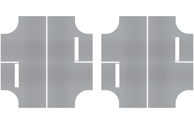 Easy Streets HO - Aged Asphalt-4 Way Int 2 Stop Solid White Line