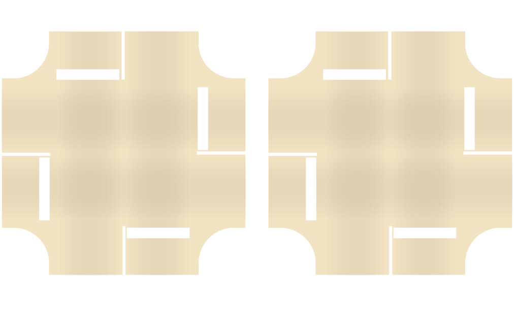 Easy Streets HO - Aged Concrete-4 Way Int 4 Stop Solid White Line