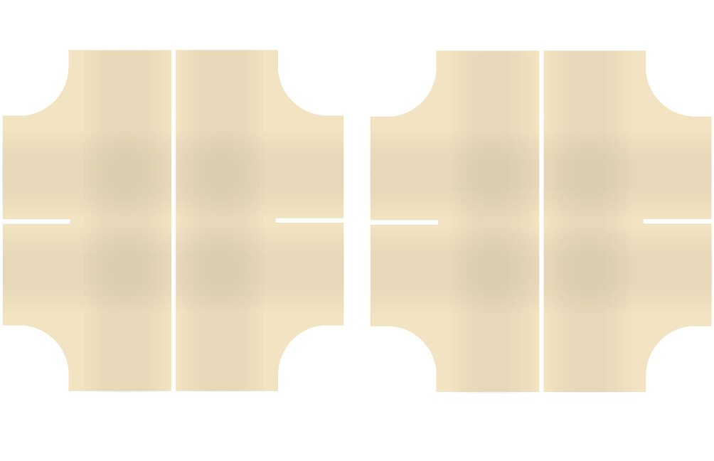 Easy Streets HO - Aged Concrete-4 Way Intersection Solid White 2 Stop No Fog
