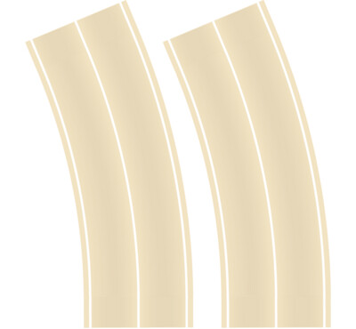 Easy Streets HO - Aged Concrete-Broad Curve-Solid White