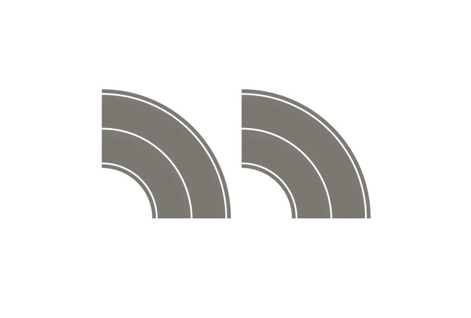 Easy Streets N - Medium Asphalt-Tight Curve-Solid White