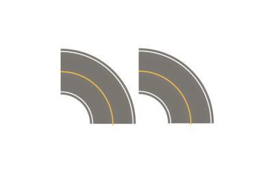 Easy Streets N - Medium Asphalt-Tight Curve-Solid Yellow