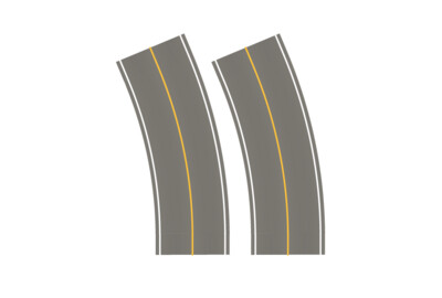 Easy Streets N - Medium Asphalt-Broad Curve-Solid Yellow