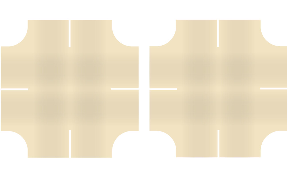 Easy Streets HO - Aged Concrete-4 Way Intersection Solid Yellow 2 Stop No Fog